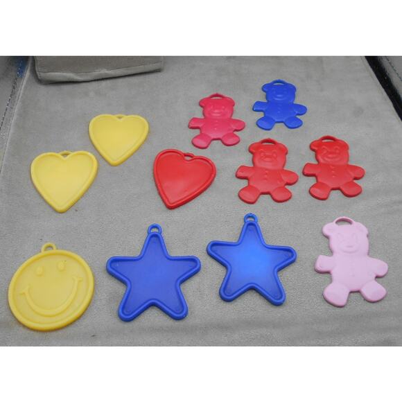 Vintage 1991 Zibi-Core Balloon Weight Lot: Teddy Bear, Star, Heart, Smiley - Picture 2 of 8